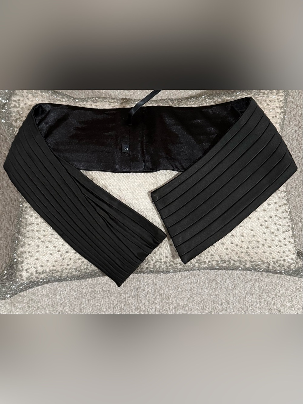 Cache Black Pleated Waist Accent  Belt